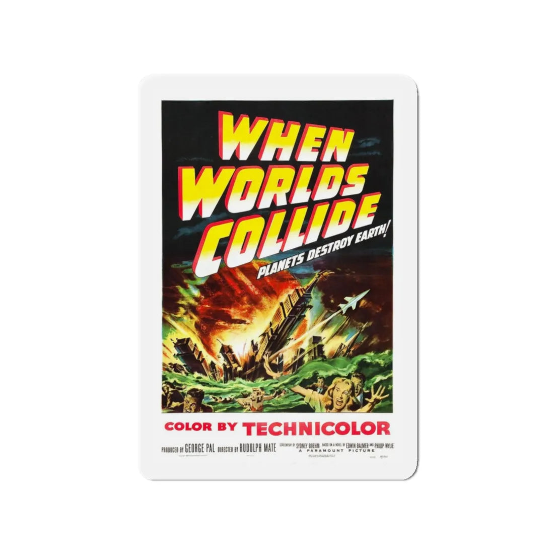 WHEN WORLDS COLLIDE 1951 Movie Poster - Refrigerator Magnet 3 Inch - The Sticker Space
