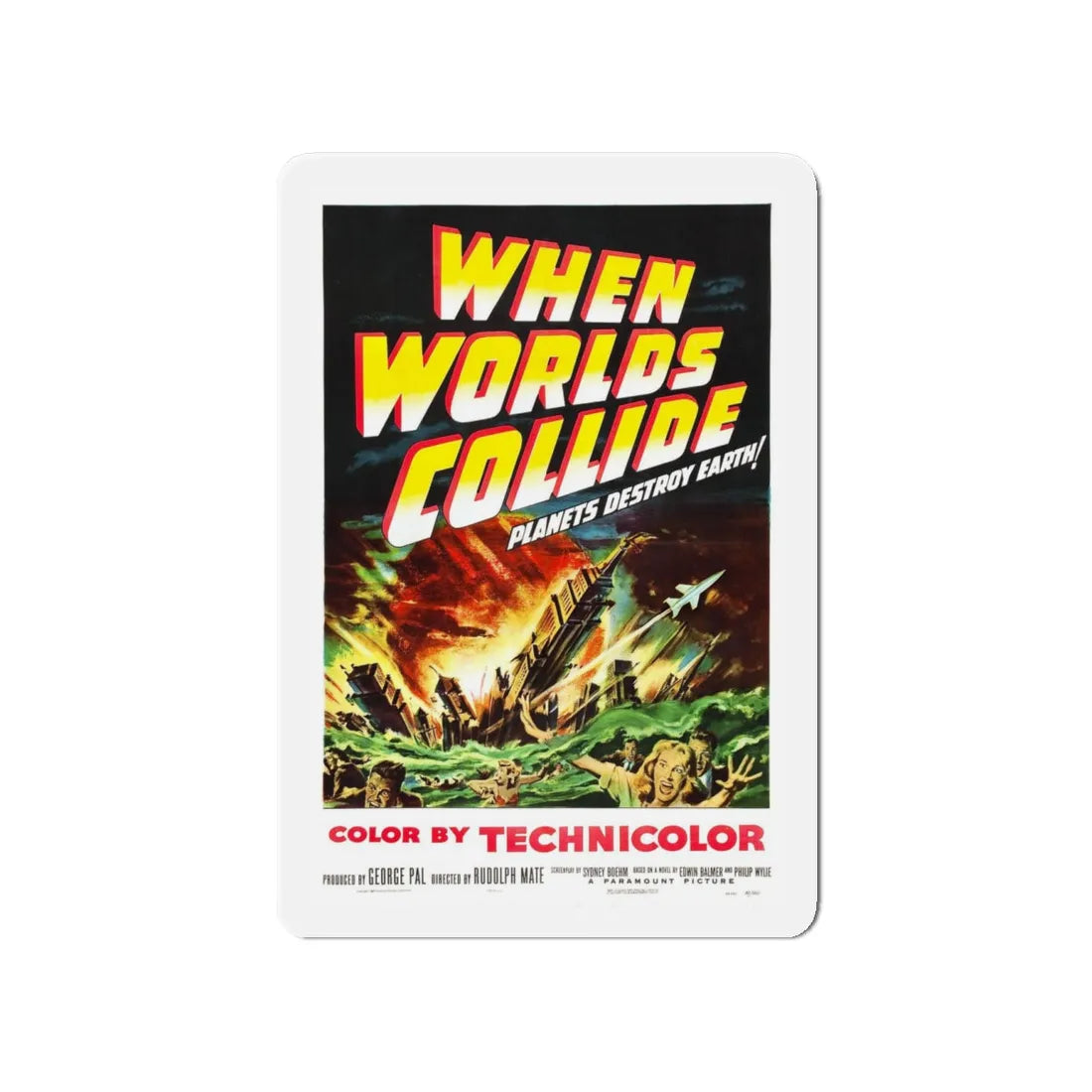 WHEN WORLDS COLLIDE 1951 Movie Poster - Refrigerator Magnet 4 Inch - The Sticker Space