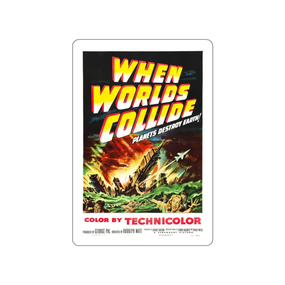 WHEN WORLDS COLLIDE 1951 Movie Poster STICKER Vinyl Die-Cut Decal 3 Inch - The Sticker Space