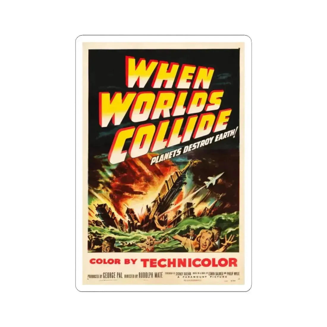 When Worlds Collide 1951 Movie Poster - STICKER Vinyl Kiss-Cut Decal 2 Inch White - The Sticker Space