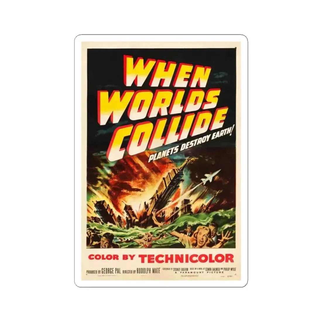 When Worlds Collide 1951 Movie Poster - STICKER Vinyl Kiss-Cut Decal 6 Inch White - The Sticker Space