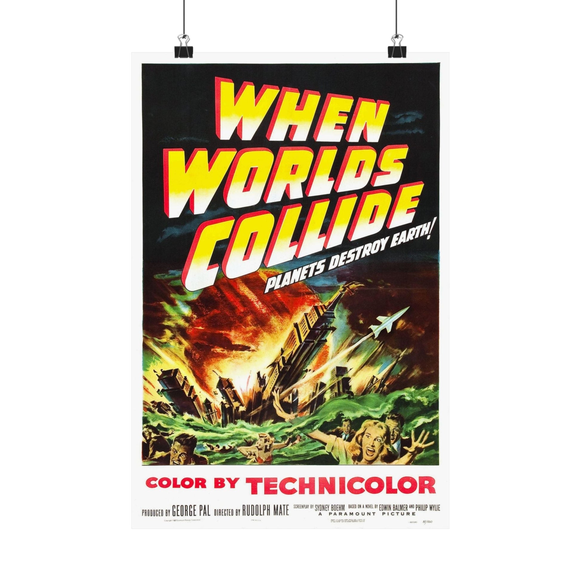 WHEN WORLDS COLLIDE 1951 - Paper Movie Poster-12″ x 18″-The Sticker Space