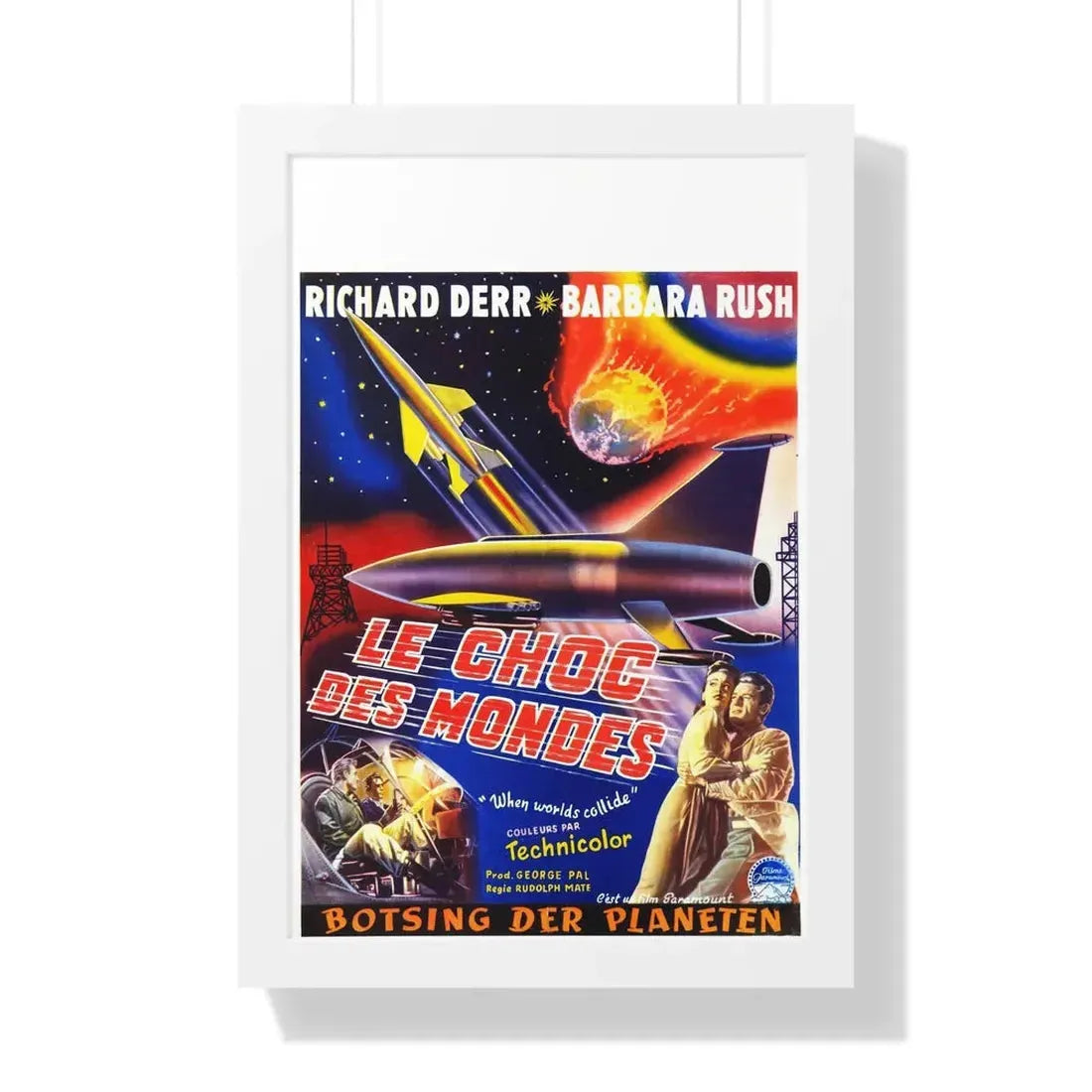 WHEN WORLDS COLLIDE (BELGIAN) 1951 - Framed Movie Poster 16″ x 24″ White - The Sticker Space