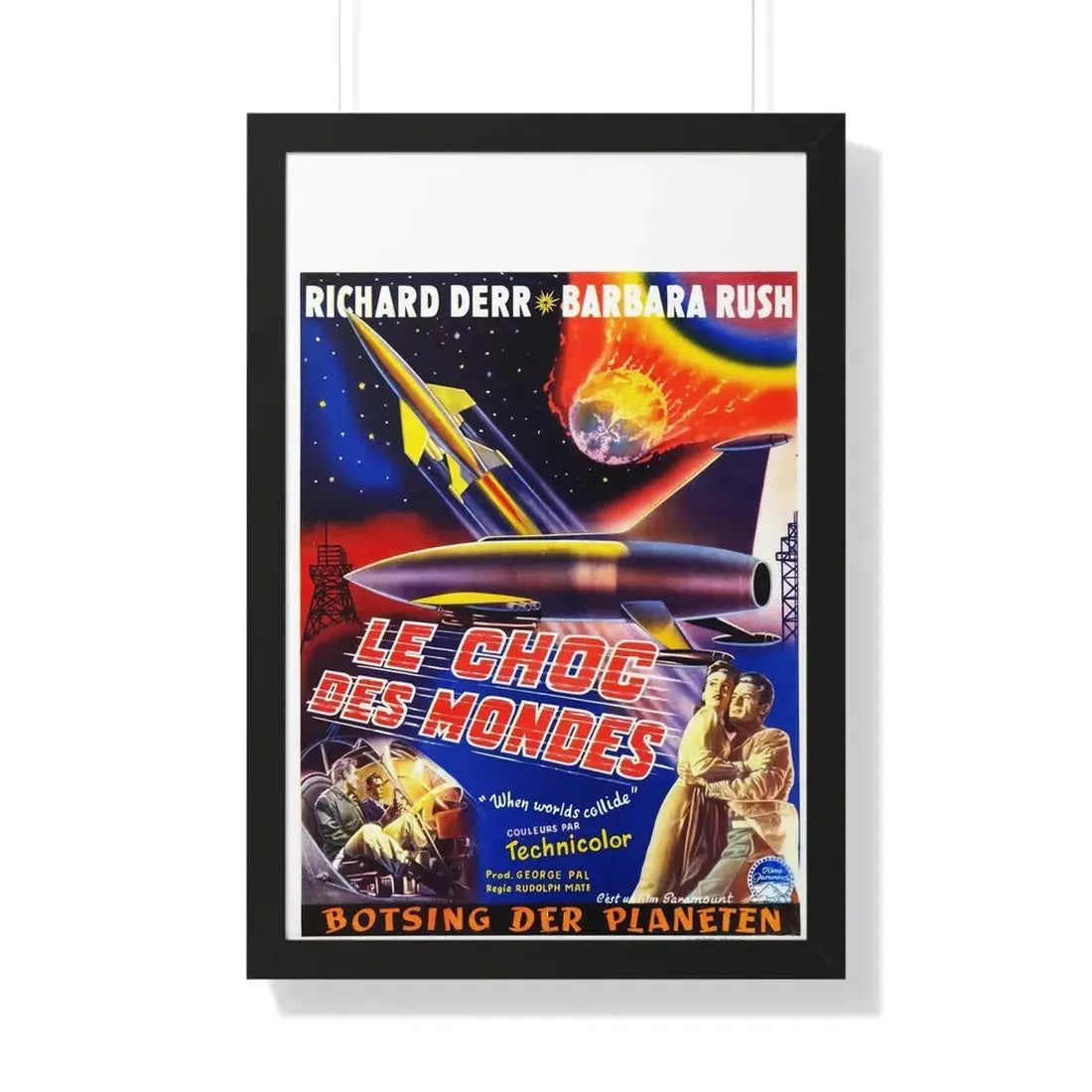 WHEN WORLDS COLLIDE (BELGIAN) 1951 - Framed Movie Poster 20" x 30" Black - The Sticker Space