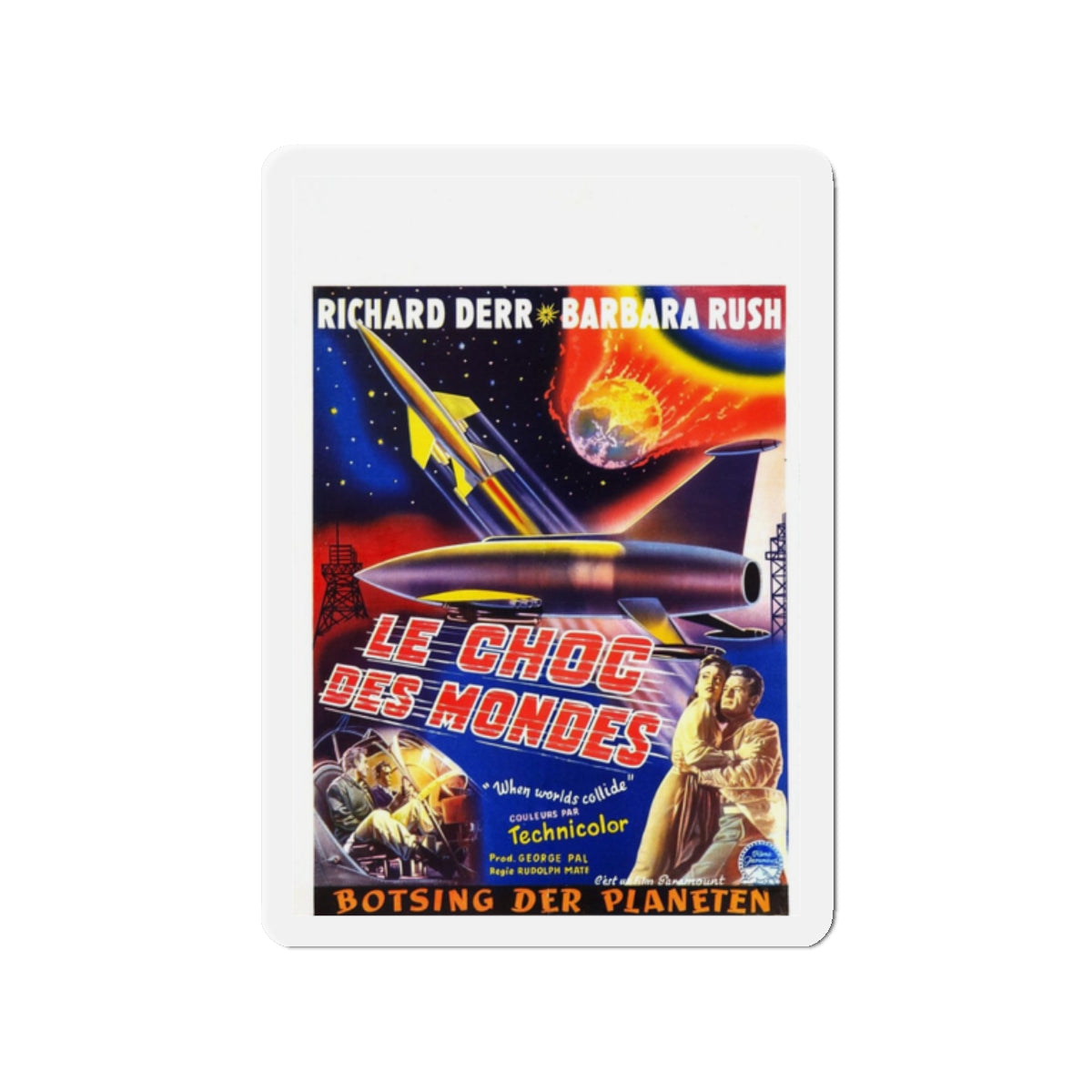 WHEN WORLDS COLLIDE (BELGIAN) 1951 Movie Poster - Refrigerator Magnet-2" x 2"-The Sticker Space