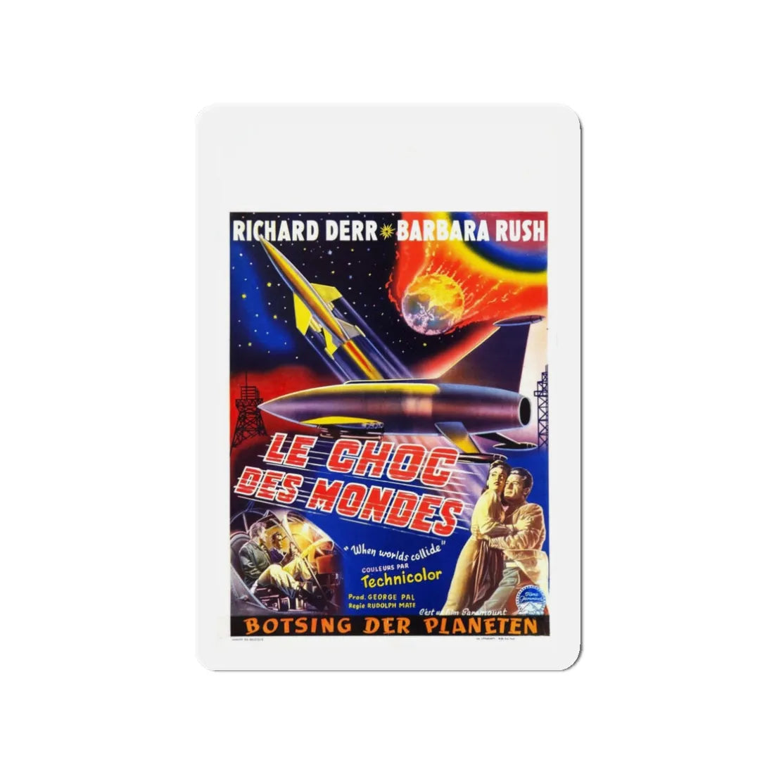 WHEN WORLDS COLLIDE (BELGIAN) 1951 Movie Poster - Refrigerator Magnet 3 Inch - The Sticker Space