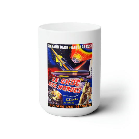 WHEN WORLDS COLLIDE (BELGIAN) 1951 Movie Poster - White Coffee Cup 15oz-15oz-The Sticker Space