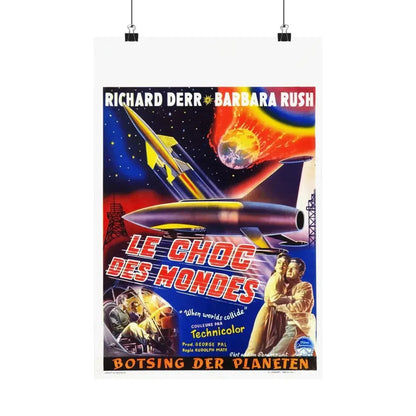 WHEN WORLDS COLLIDE (BELGIAN) 1951 - Paper Movie Poster 12″ x 18″ Matte - The Sticker Space