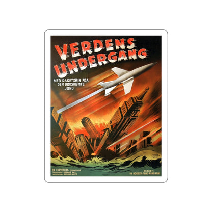 WHEN WORLDS COLLIDE (SCANDINAVIAN) 1951 Movie Poster STICKER Vinyl Die-Cut Decal-White-The Sticker Space