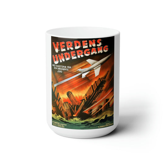 WHEN WORLDS COLLIDE (SCANDINAVIAN) 1951 Movie Poster - White Coffee Cup 15oz-15oz-The Sticker Space