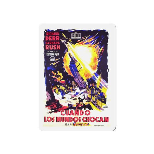 WHEN WORLDS COLLIDE (SPANISH) 1951 Movie Poster - Refrigerator Magnet 6 Inch - The Sticker Space