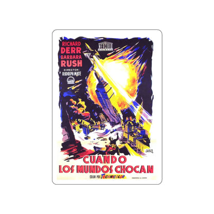 WHEN WORLDS COLLIDE (SPANISH) 1951 Movie Poster STICKER Vinyl Die-Cut Decal 3 Inch - The Sticker Space