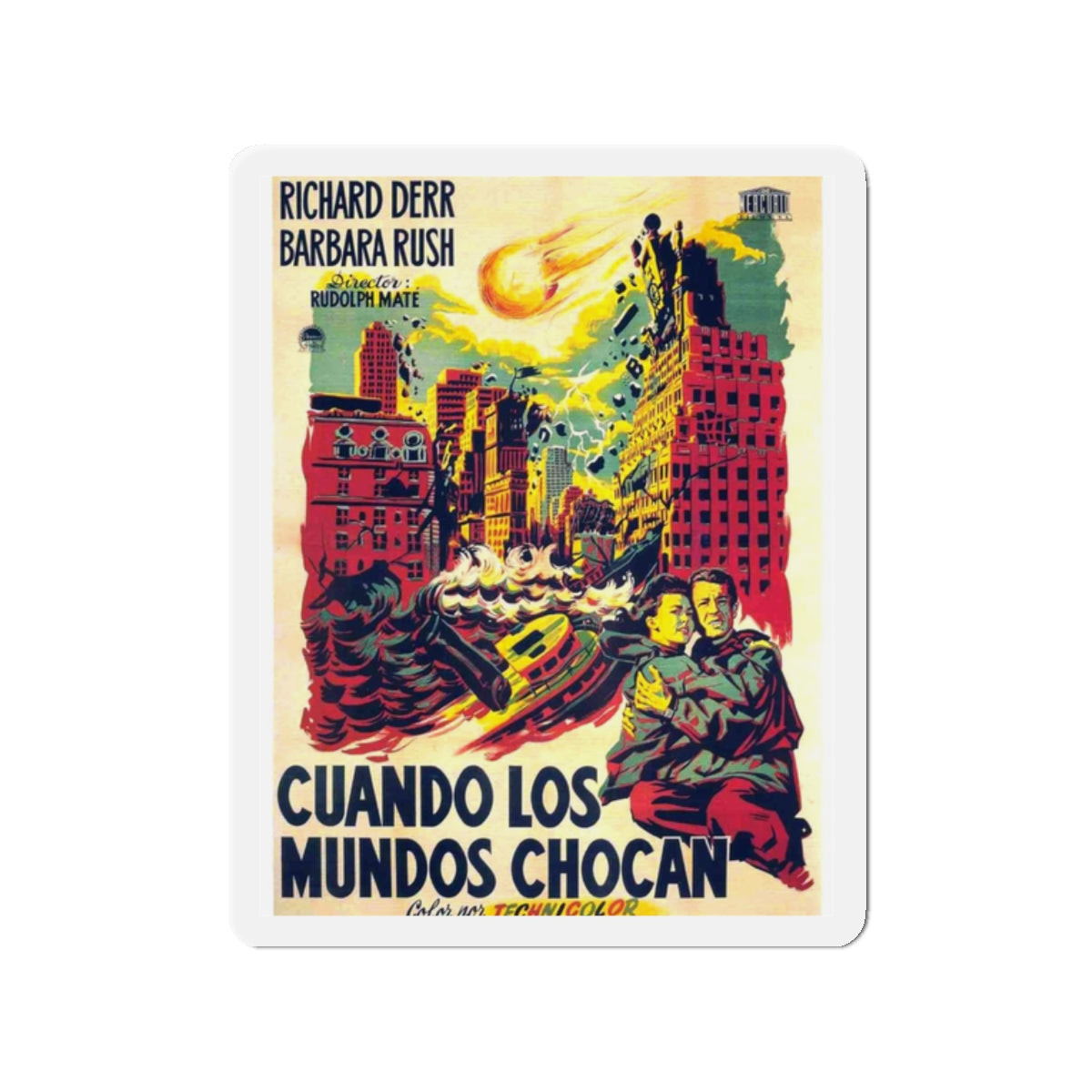 WHEN WORLDS COLLIDE (SPANISH 2) 1951 Movie Poster - Refrigerator Magnet-2" x 2"-The Sticker Space