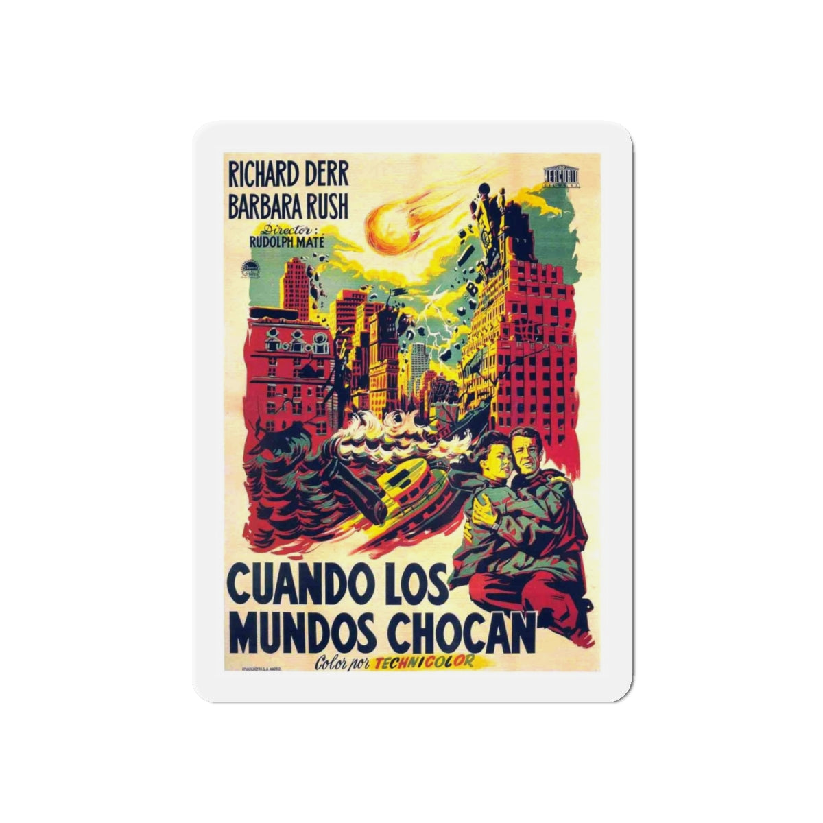 WHEN WORLDS COLLIDE (SPANISH 2) 1951 Movie Poster - Refrigerator Magnet-5" x 5"-The Sticker Space