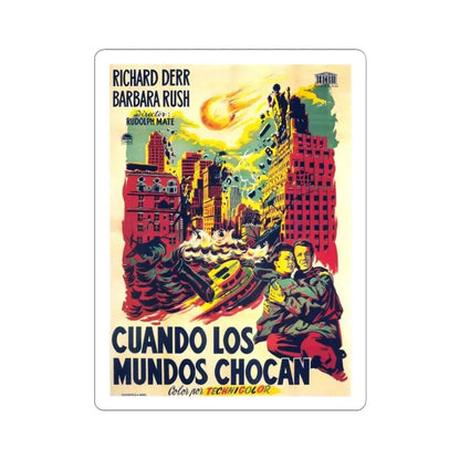 WHEN WORLDS COLLIDE (SPANISH 2) 1951 Movie Poster - STICKER Vinyl Kiss-Cut Decal 3 Inch White - The Sticker Space