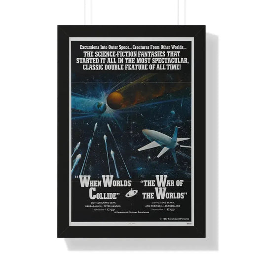 WHEN WORLDS COLLIDE + WAR OF THE WORLDS 1951 - Framed Movie Poster 16″ x 24″ Black - The Sticker Space