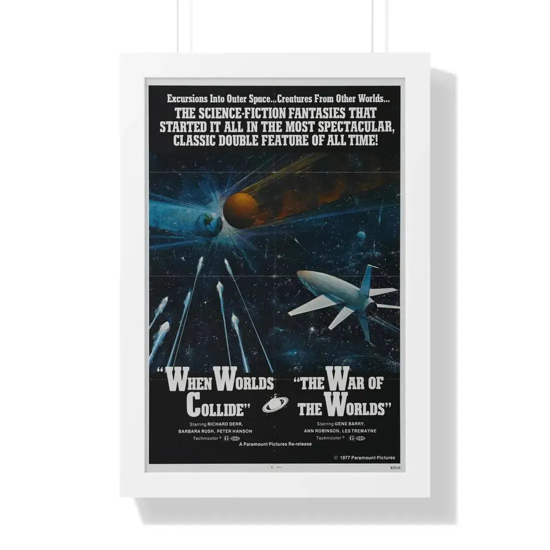 WHEN WORLDS COLLIDE + WAR OF THE WORLDS 1951 - Framed Movie Poster 16″ x 24″ White - The Sticker Space