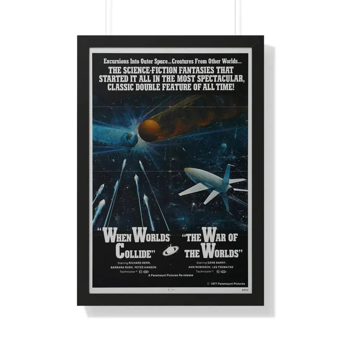 WHEN WORLDS COLLIDE + WAR OF THE WORLDS 1951 - Framed Movie Poster 20" x 30" Black - The Sticker Space