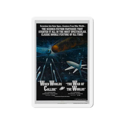 WHEN WORLDS COLLIDE + WAR OF THE WORLDS 1951 Movie Poster - Refrigerator Magnet 3 Inch - The Sticker Space