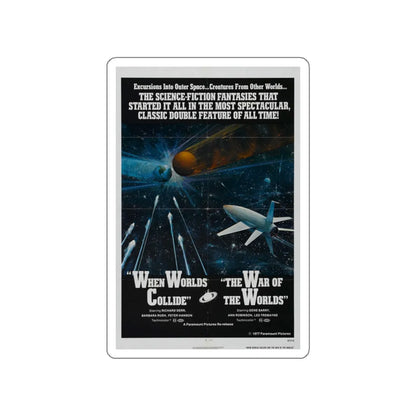 WHEN WORLDS COLLIDE + WAR OF THE WORLDS 1951 Movie Poster STICKER Vinyl Die-Cut Decal 5 Inch - The Sticker Space