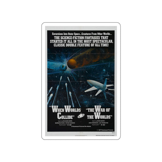 WHEN WORLDS COLLIDE + WAR OF THE WORLDS 1951 Movie Poster STICKER Vinyl Die-Cut Decal-White-The Sticker Space
