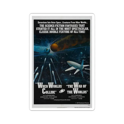 WHEN WORLDS COLLIDE + WAR OF THE WORLDS 1951 Movie Poster - STICKER Vinyl Kiss-Cut Decal 2 Inch White - The Sticker Space