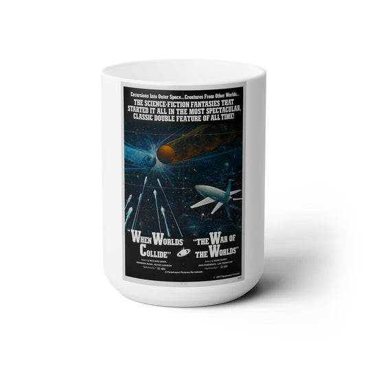 WHEN WORLDS COLLIDE + WAR OF THE WORLDS 1951 Movie Poster - White Coffee Cup 15oz-15oz-The Sticker Space