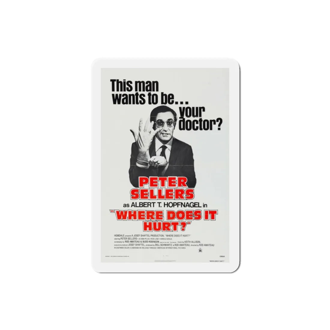 Where Does It Hurt 1972 Movie Poster Refrigerator Magnet 2 Inch - The Sticker Space