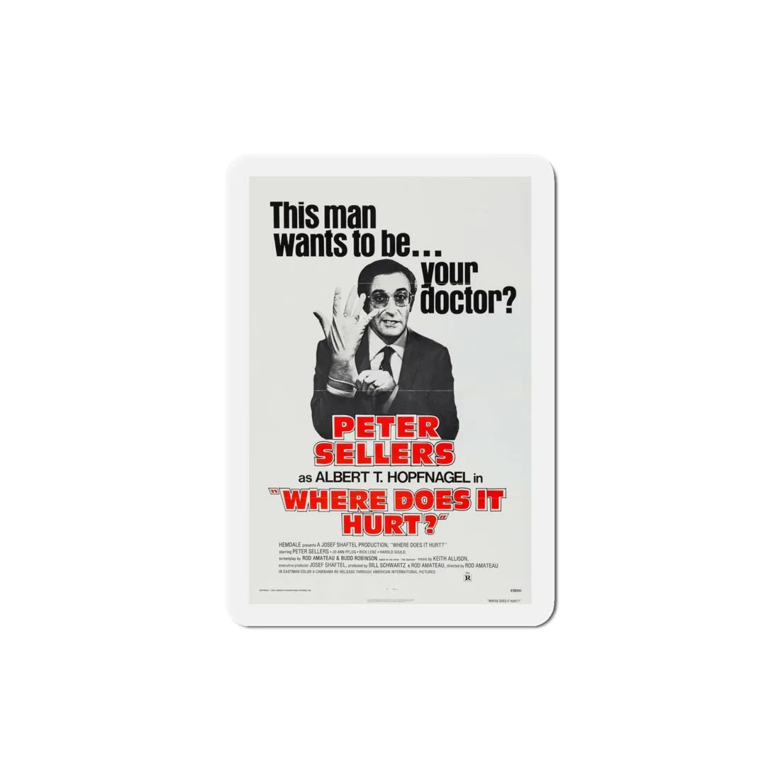 Where Does It Hurt 1972 Movie Poster Refrigerator Magnet 4 Inch - The Sticker Space