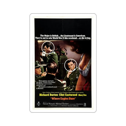 Where Eagles Dare 1968 Movie Poster STICKER Vinyl Die-Cut Decal 4 Inch - The Sticker Space