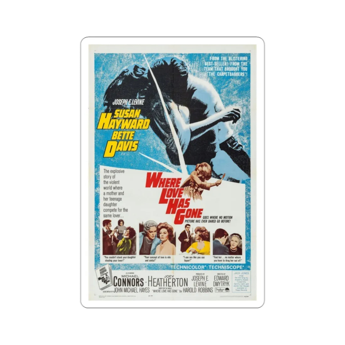 Where Love Has Gone 1964 Movie Poster STICKER Vinyl Die-Cut Decal 2 Inch - The Sticker Space