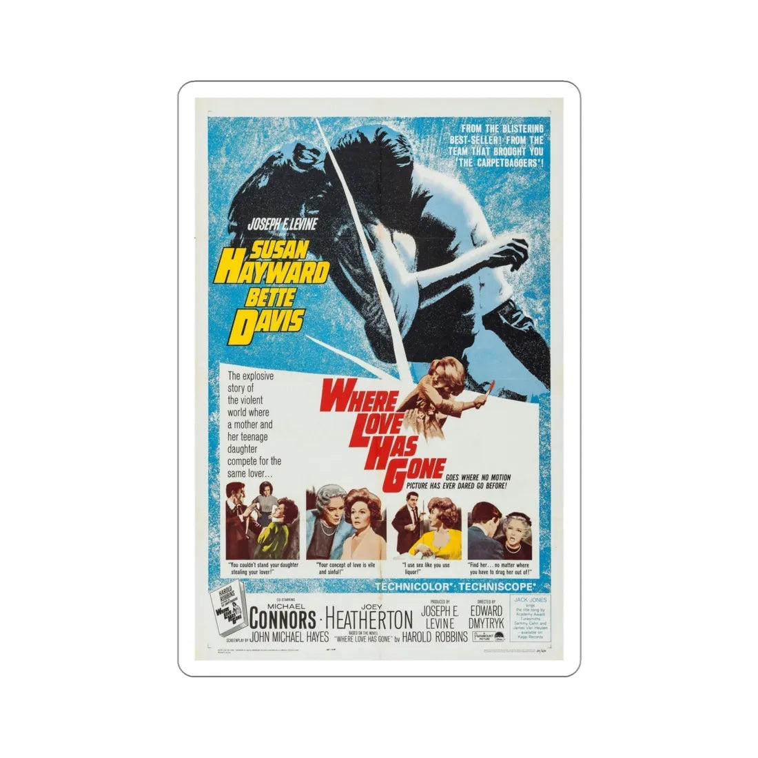 Where Love Has Gone 1964 Movie Poster STICKER Vinyl Die-Cut Decal 4 Inch - The Sticker Space