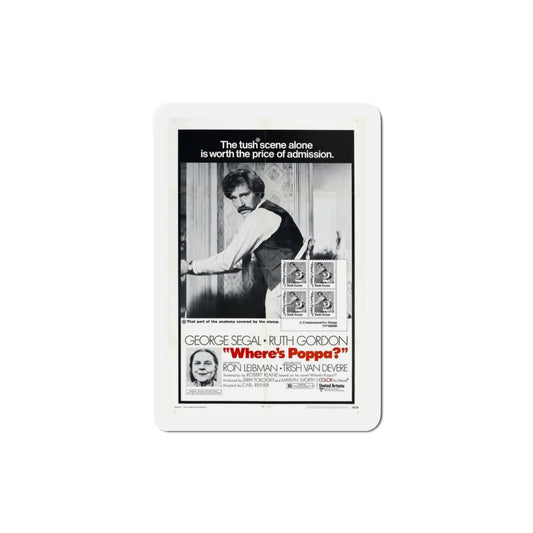 Where's Poppa 1970 Movie Poster Refrigerator Magnet 3 Inch - The Sticker Space