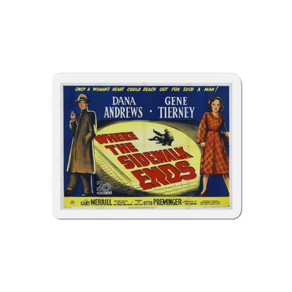Where the Sidewalk Ends 1950 Movie Poster Refrigerator Magnet 2 Inch - The Sticker Space