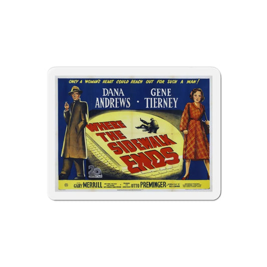 Where the Sidewalk Ends 1950 Movie Poster Refrigerator Magnet 2 Inch - The Sticker Space