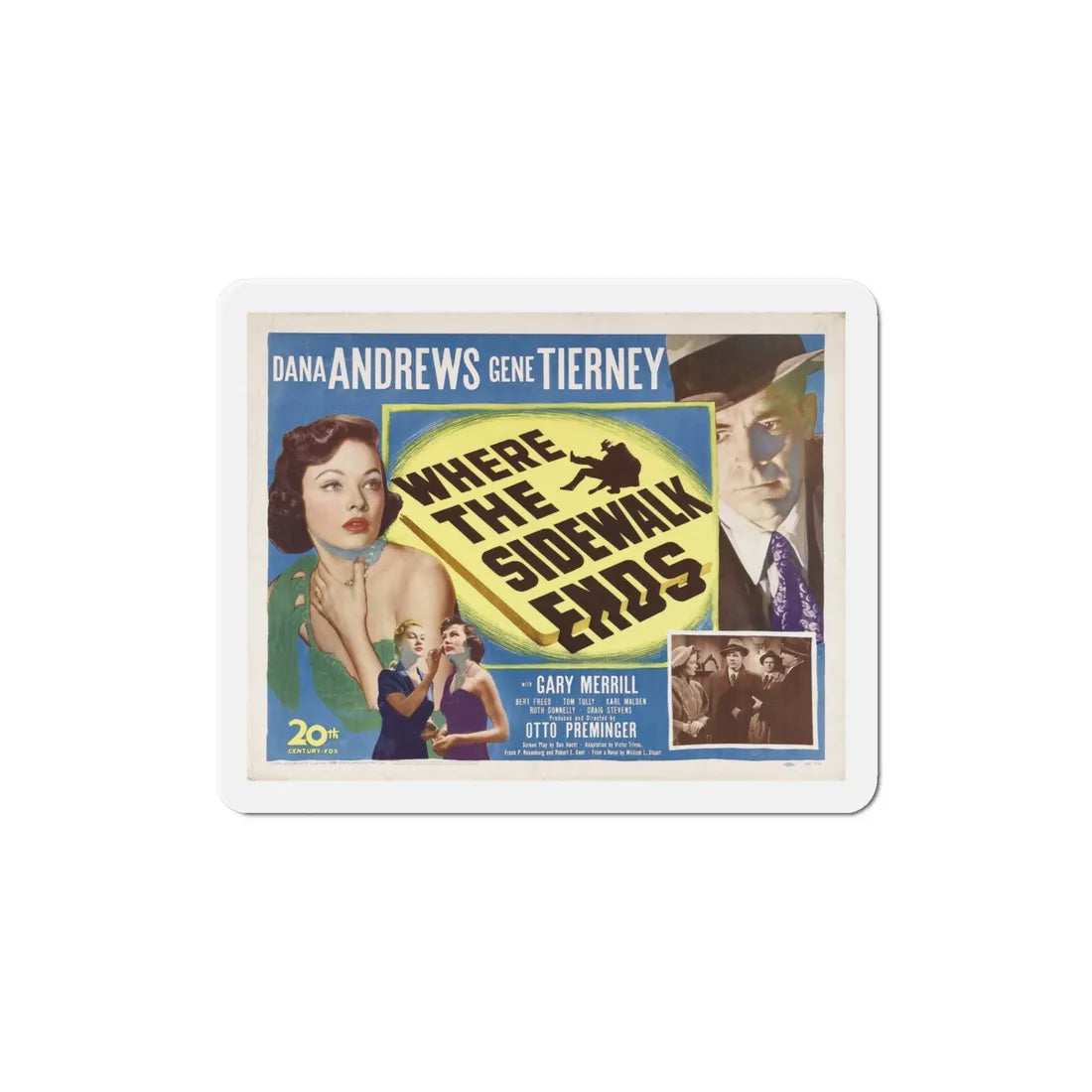 Where the Sidewalk Ends 1950 v2 Movie Poster Refrigerator Magnet 4 Inch - The Sticker Space