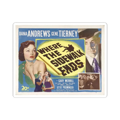 Where the Sidewalk Ends 1950 v2 Movie Poster - STICKER Vinyl Kiss-Cut Decal 2 Inch White - The Sticker Space