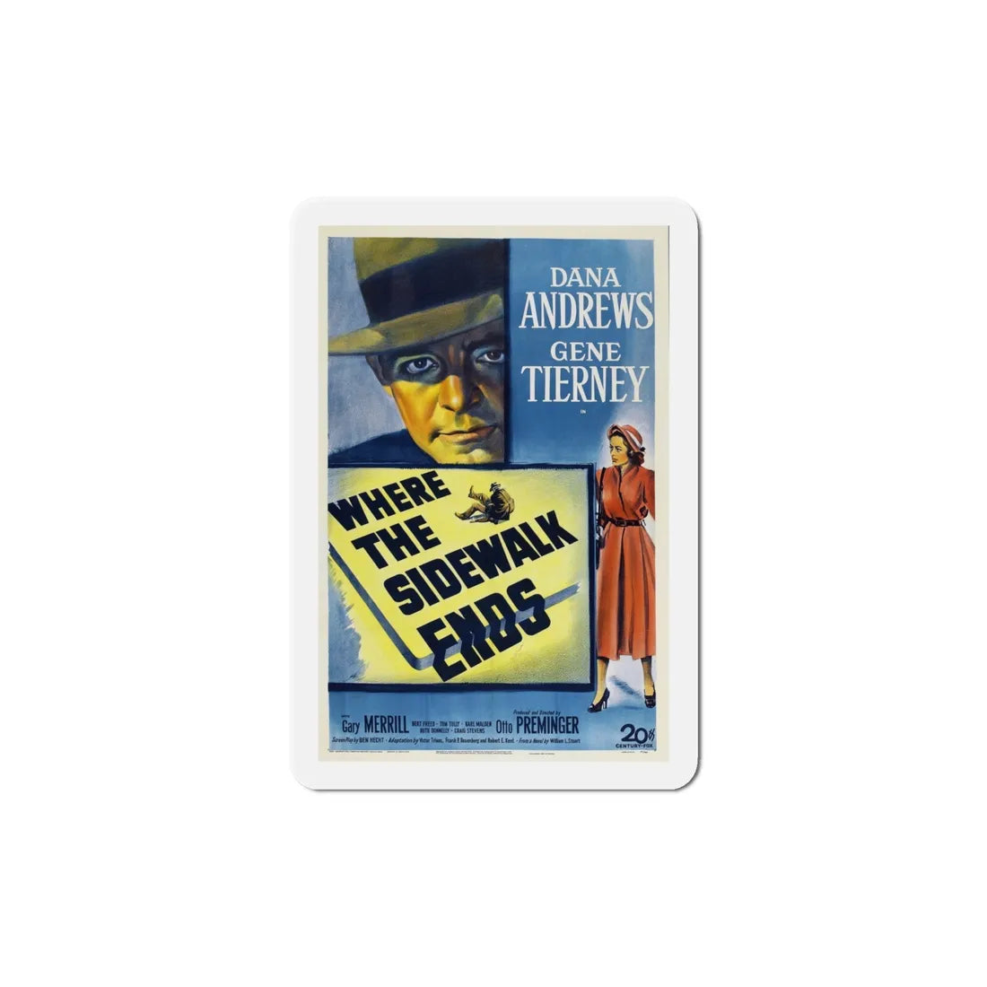 Where the Sidewalk Ends 1950 v3 Movie Poster Refrigerator Magnet 6 Inch - The Sticker Space