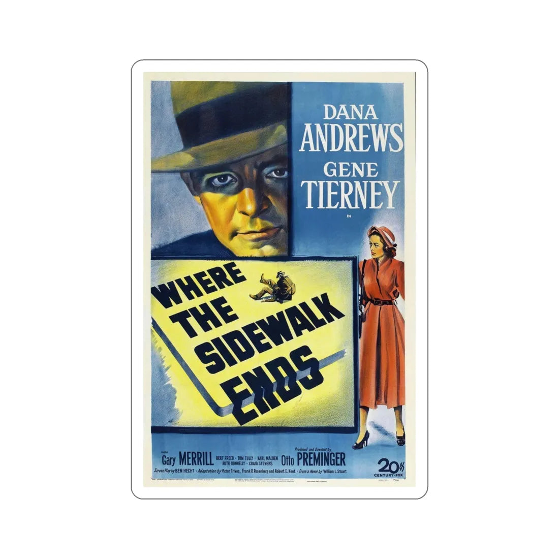 Where the Sidewalk Ends 1950 v3 Movie Poster STICKER Vinyl Die-Cut Decal 6 Inch - The Sticker Space