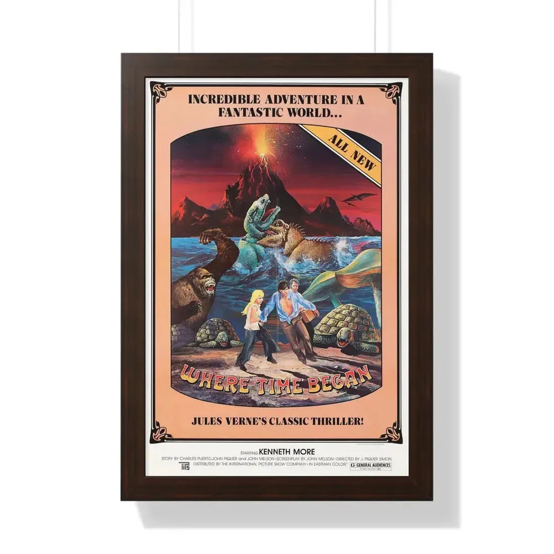WHERE TIME BEGAN 1977 - Framed Movie Poster 16″ x 24″ Walnut - The Sticker Space