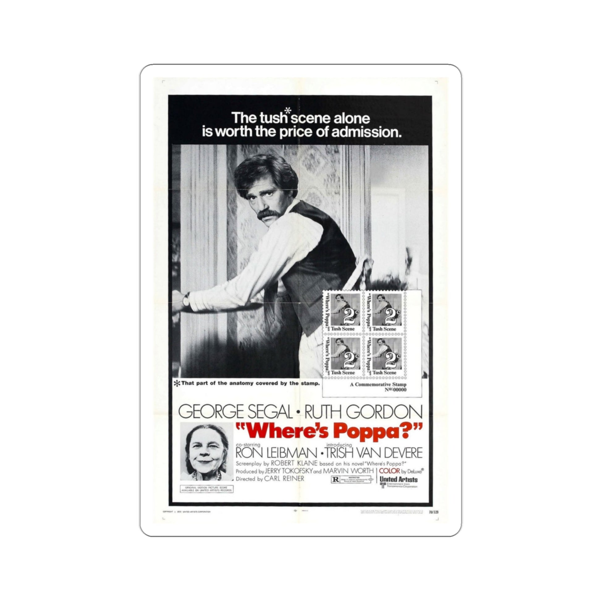 Where's Poppa 1970 Movie Poster STICKER Vinyl Die-Cut Decal-3 Inch-The Sticker Space