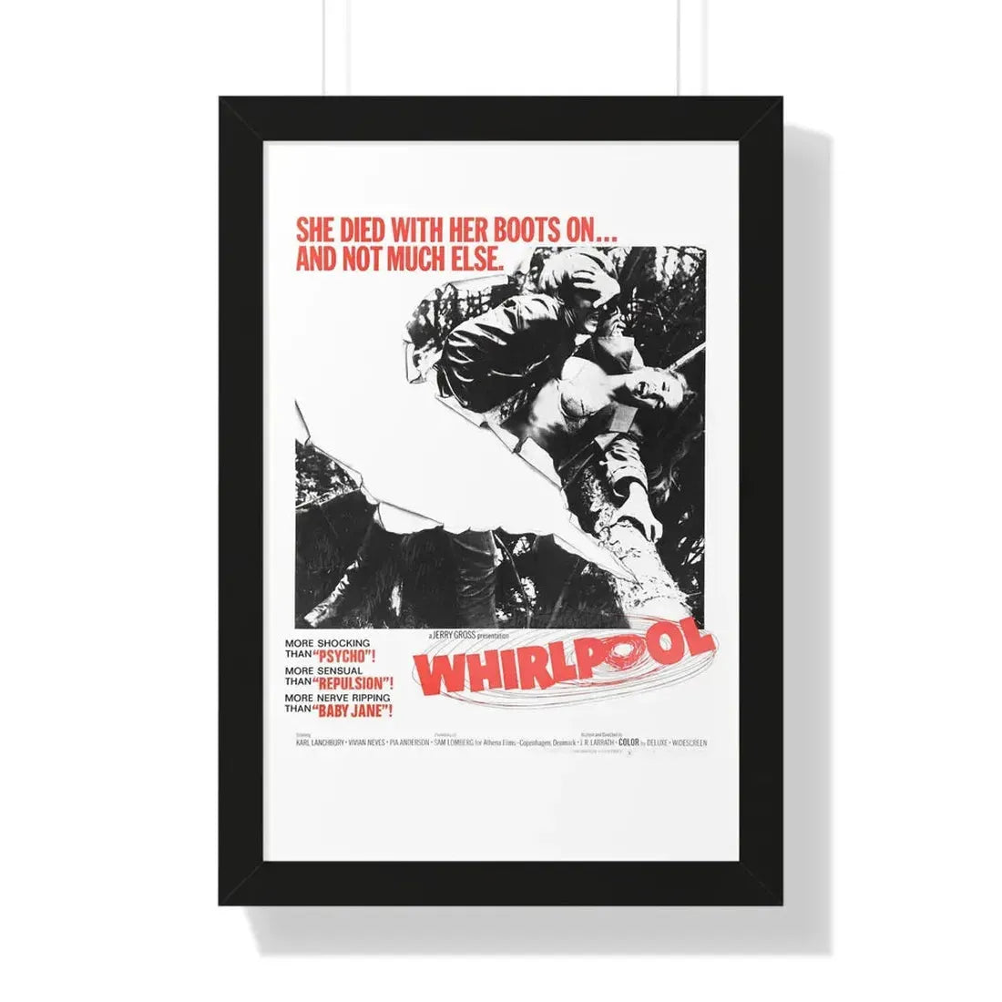 WHIRLPOOL 1950 - Framed Movie Poster 16″ x 24″ Black - The Sticker Space