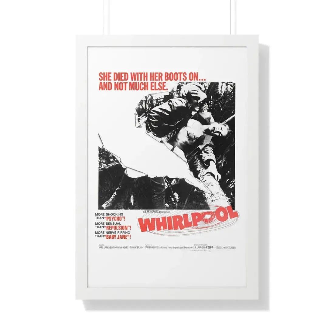 WHIRLPOOL 1950 - Framed Movie Poster 20" x 30" White - The Sticker Space