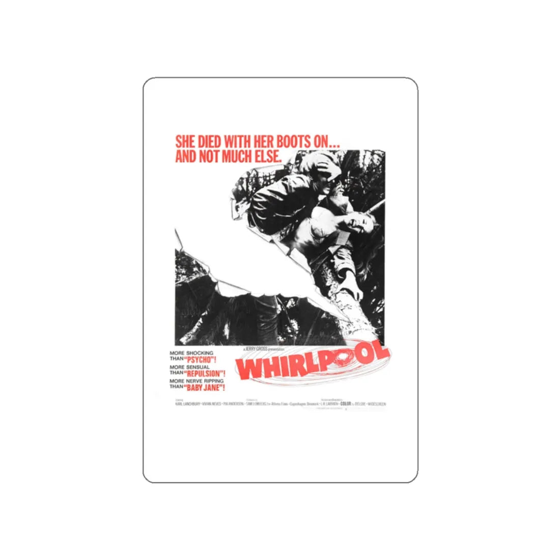WHIRLPOOL 1950 Movie Poster STICKER Vinyl Die-Cut Decal 2 Inch - The Sticker Space