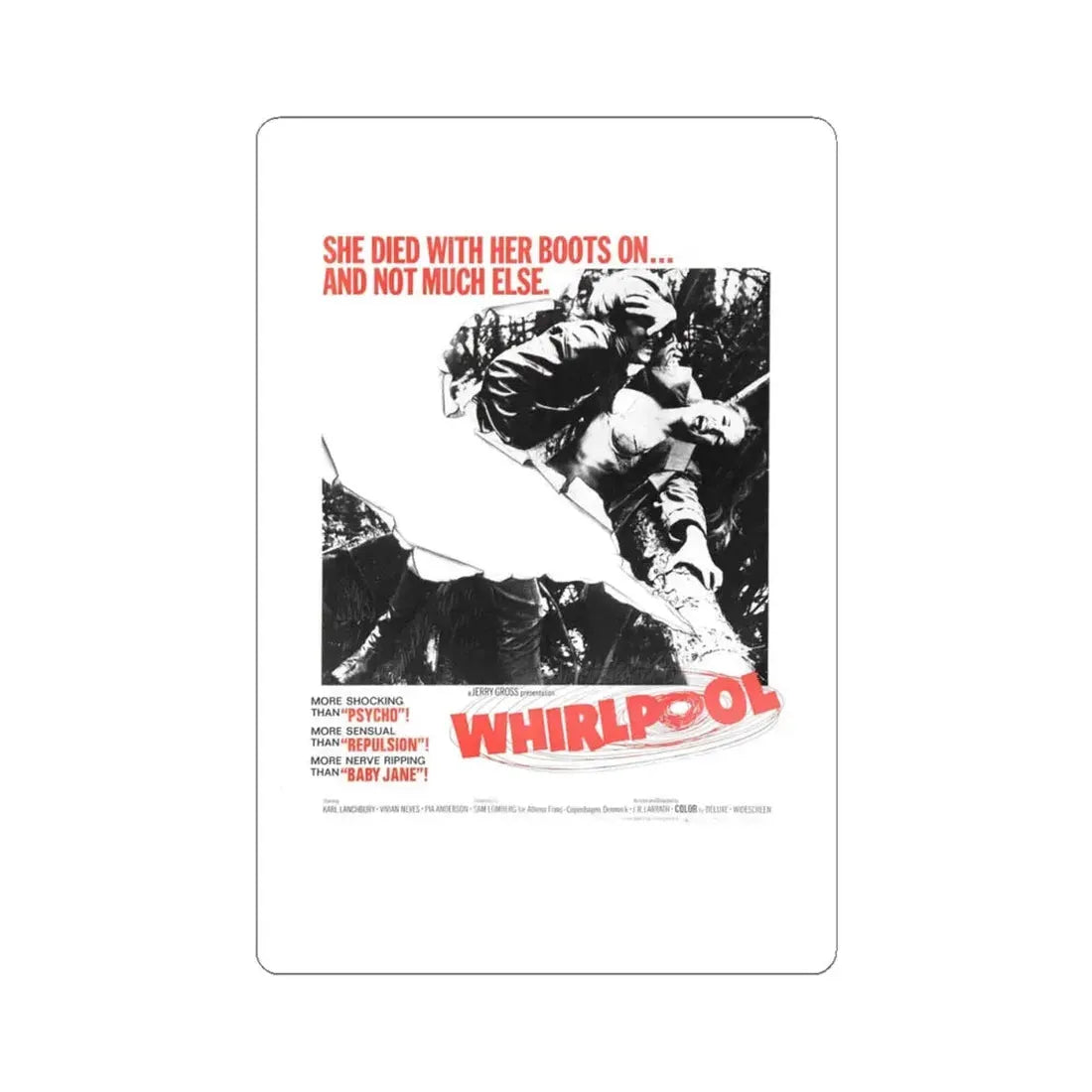WHIRLPOOL 1950 Movie Poster - STICKER Vinyl Kiss-Cut Decal 4 Inch White - The Sticker Space