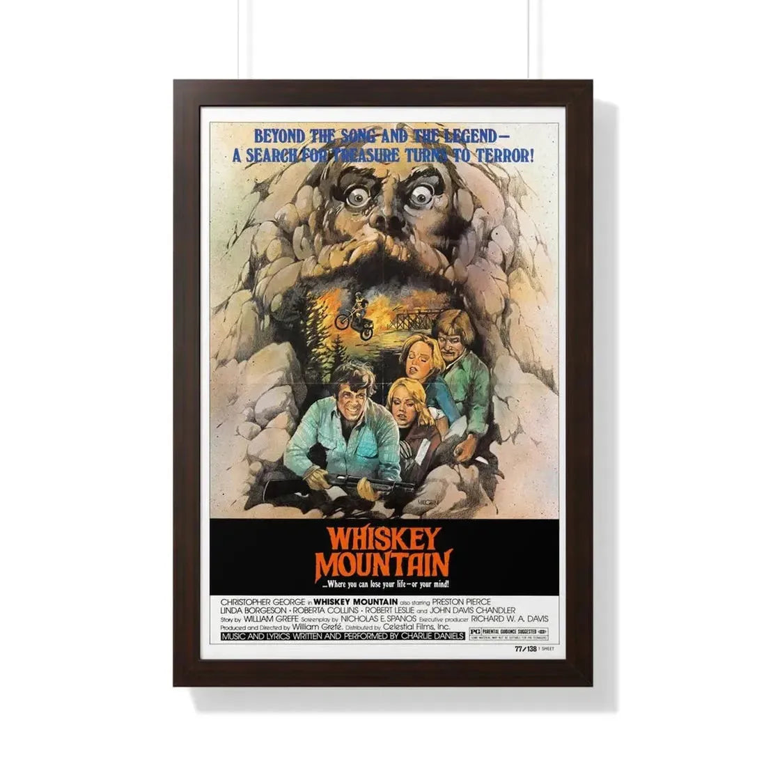 WHISKEY MOUNTAIN 1977 - Framed Movie Poster 20" x 30" Walnut - The Sticker Space