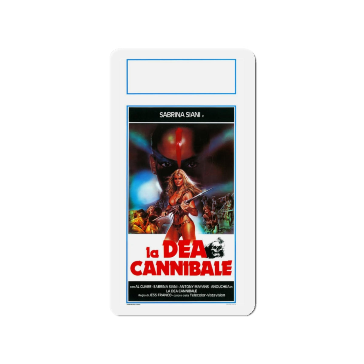 WHITE CANNIBAL QUEEN (ITALIAN) 1980 Movie Poster - Refrigerator Magnet-2" x 2"-The Sticker Space