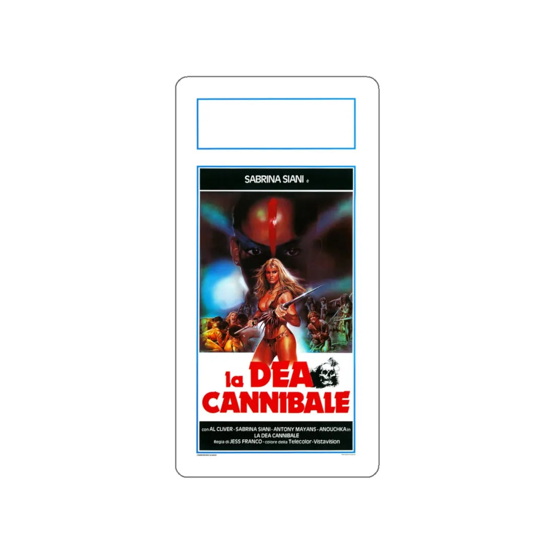 WHITE CANNIBAL QUEEN (ITALIAN) 1980 Movie Poster STICKER Vinyl Die-Cut Decal 4 Inch - The Sticker Space