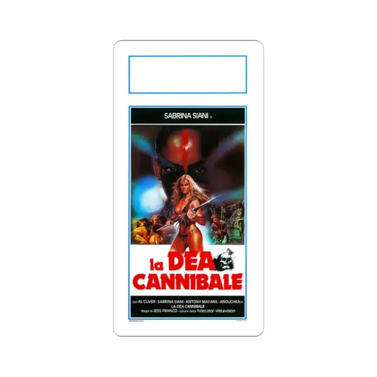 WHITE CANNIBAL QUEEN (ITALIAN) 1980 Movie Poster - STICKER Vinyl Kiss-Cut Decal 2 Inch White - The Sticker Space