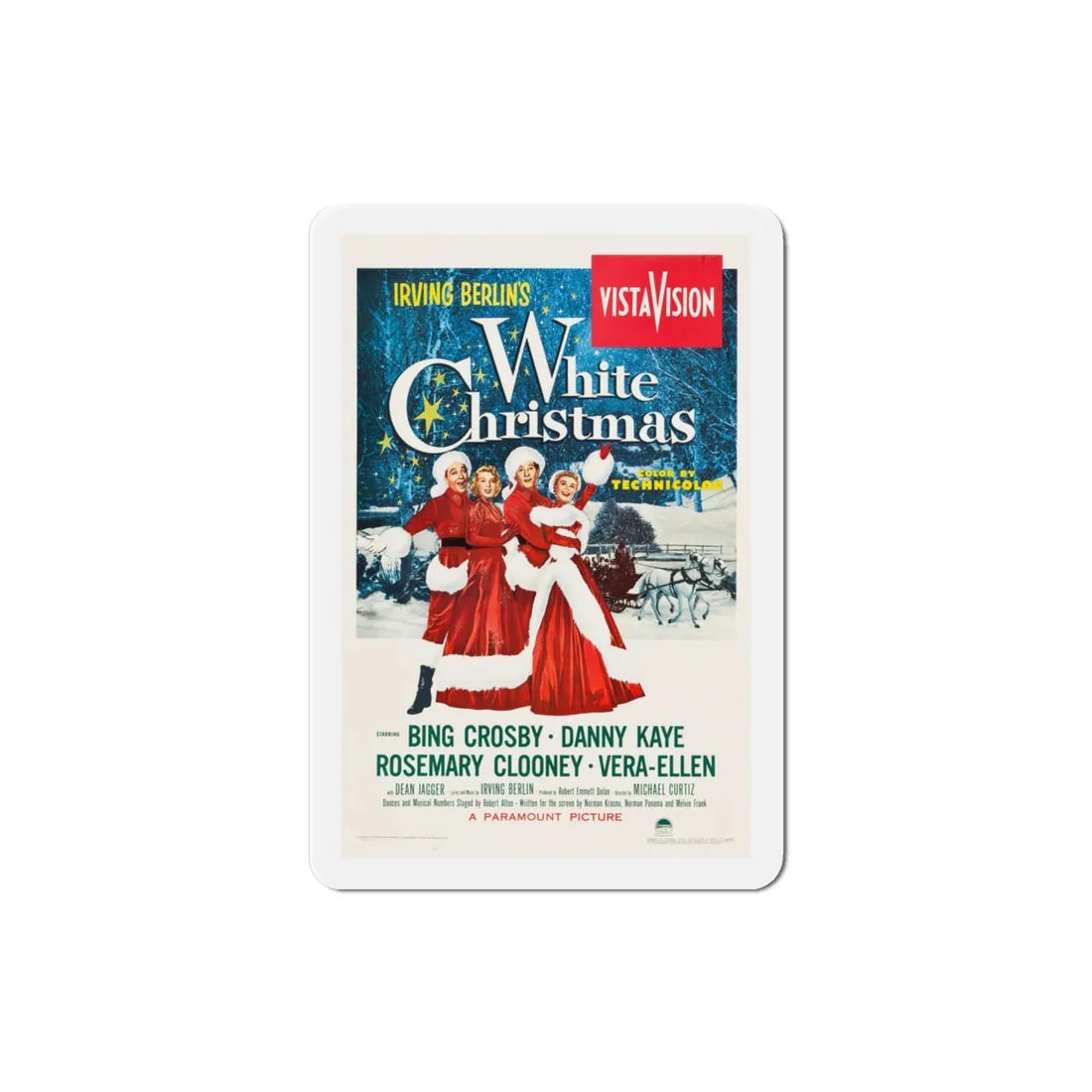 White Christmas 1954 Movie Poster Refrigerator Magnet 3 Inch - The Sticker Space